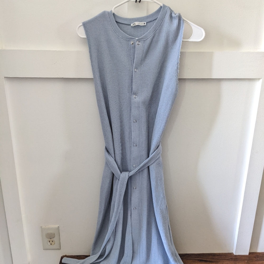 Zara Light Blue Midi Dress